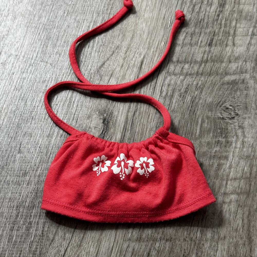 Build a Bear Workshop Tropical Hibiscus Halter Top Tie Neck Resort Vacation BAB